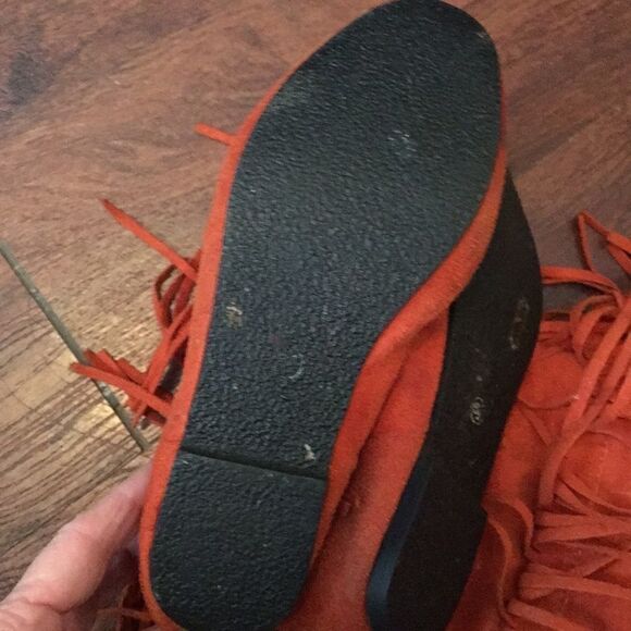 Orange Women's Three-Layer Fringe Boots - Picture 6 of 9